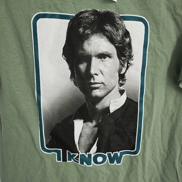 Star Wars T-Shirt Men M Han Solo Harrison Ford Green - Picture 4 of 4